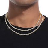 S925 Moissanite Tennis Chain in 14K Gold - 4mm Necklaces 