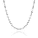 S925 Moissanite Tennis Chain in White Gold - 3mm by Bling Proud | Urban Jewelry Online Store