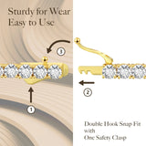 S925 Silver CZ Diamond Tennis Bracelet in 14K Gold - 4mm Bracelets 