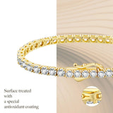 S925 Silver CZ Diamond Tennis Bracelet in 14K Gold - 5mm Bracelets 