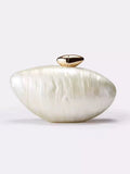 Champagne Glow Oval Shell Like Clutch