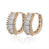 Shiny Baguettes Hoop Earrings