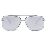 Bella - Chrome Silver Oversized Squared Aviators by TopFoxx