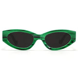 Kat x Money Moves - Green Cateye Sunglasses by TopFoxx