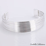 Simplicity Silver Cuff Italian Design Bracelets Design by Evabella Collections