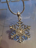 White Gold Cz Cubic Zirconia Snowflake Winter Pendant Necklace Chain by Fashion Hut Jewelry