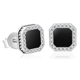 Square Black Onyx Iced Diamond Stud Earrings for Men by Bling Proud | Urban Jewelry Online Store