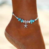 Boho Crystal Starfish Anklet Ankle Bracelet by Fashion Hut Jewelry