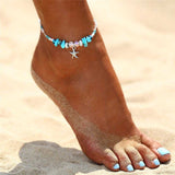 Boho Crystal Starfish Anklet Ankle Bracelet by Fashion Hut Jewelry