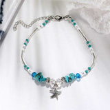 Boho Crystal Starfish Anklet Ankle Bracelet by Fashion Hut Jewelry