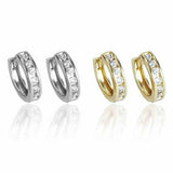 Sweet Hoops Real Gold Plated Reversible Hoop Earrings With 12 CZ Diamonds in 18 Mm Diameter