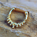 Gold Plated Royal Crown Septum Clicker by Fashion Hut Jewelry