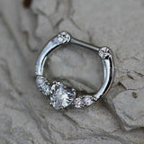 316L Surgical Steel Heart Gem Septum Clicker by Fashion Hut Jewelry