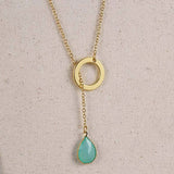Lucky Luminous Crystal Lariat Style Necklace