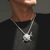 Tekashi 6ix9ine’s Iced Out Shark Pendant Necklace (Small Size) Charms & Pendants 