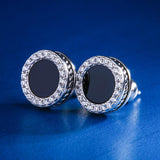 The Black Magic II® - 925 Sterling Silver Black Onyx Round Stud Earrings Earrings 