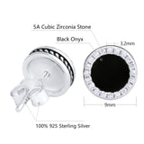 The Black Magic II® - 925 Sterling Silver Black Onyx Round Stud Earrings Earrings 
