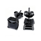 The Black Magic® - 925 Sterling Silver Diamond Black CZ Stud Earrings Earrings 