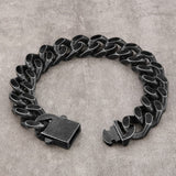 The Darth Vader II® - 14mm Black Cuban Link Bracelet in Black Gold Bracelets 