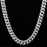 The Frozen Heart® - 12mm 2 Rows Iced Out Cuban Link Chain White Gold Plated by Bling Proud | Urban Jewelry Online Store