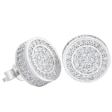 The Giant® - Iced Out 12mm Big Round Stud Earrings for Men Earrings White Gold S925 