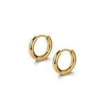 The Gold Eclipse® - 925 Sterling Silver Hoop Earrings in 14K Gold 12mm Diameter 14K Gold S925