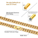 The Golden Age® - 8mm Miami Cuban Link Chain 18K Gold Plated Necklaces 