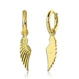 The Hope® - 925 Sterling Silver Hoop Dangle Angel Wing Earrings by Bling Proud | Urban Jewelry Online Store