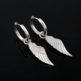 The Hope® - 925 Sterling Silver Hoop Dangle Angel Wing Earrings Earrings 