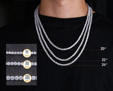 The Icy Summer® - 3/4/5mm Tennis Chain White Gold Plated 