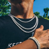 The Icy Summer® - 3/4/5mm Tennis Chain White Gold Plated 