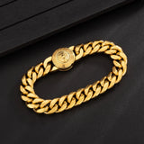 The King - 12mm Cuban Link Bracelet in 18K Gold Plated Bracelets 