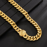 The King - 12mm Cuban Link Chain in 18K Gold Plated Necklaces 