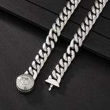 The King - 12mm Cuban Link Chain in White Gold Plated Necklaces 