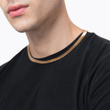 The Kukulcan Serpent® - 925 Sterling Silver Herringbone Snake Chain 14K Gold Plated S925 Italy 5mm 18"