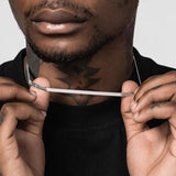 The Kukulcan Serpent® - 925 Sterling Silver Herringbone Snake Chain in White Gold 