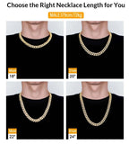 The Lion Heart® - 12mm 2 Rows Iced Out Diamond Cuban Link Chain in 14K Gold 