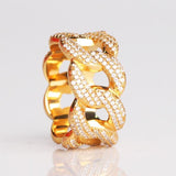 The Lord® - Iced Out Cuban Link Ring 18K Gold Plated 