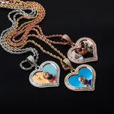 THE LOVING HEART® - Custom Photo Pendant Baguette Cut 