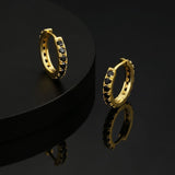 The Magic Circle® - 925 Sterling Silver Black Diamond Men's Hoop Earrings Earrings 