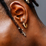 The Magic Circle® - 925 Sterling Silver Diamond Men's Hoop Earrings in 14K Gold Earrings 