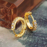 The Magic Circle® - 925 Sterling Silver Diamond Men's Hoop Earrings in 14K Gold Earrings 