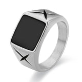 The Power® - Black Onyx Mens Ring 7 White Gold 