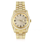 The President® - Fully Iced Out Presidential Diamond Watch in 18K Gold 18K Gold 5A VVS CZ Adjustable
