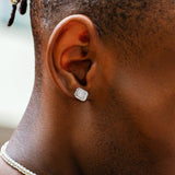 The Pride II® - 925 Sterling Silver Iced Diamond Square Stud Hip-Hop Earrings for Men Earrings 