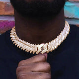 The Proud Moment II® - 20mm Iced Out 3 Row Diamond Prong Cuban Link Chain Choker in 14K Gold by Bling Proud | Urban Jewelry Online Store