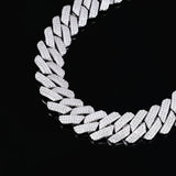 The Proud Moment II® - 20mm Iced Out 3 Row Diamond Prong Cuban Link Chain Choker in White Gold 