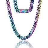 The Rainbow Baby® - 8mm Rainbow Miami Cuban Link Chain Necklaces 