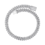The Shining Moment III® - 15mm Iced Out Diamond Prong Cuban Link Chain Choker in White Gold 