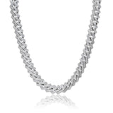 The Shining Moment® - 10mm Iced Out Diamond Prong Link Cuban Choker in White Gold by Bling Proud | Urban Jewelry Online Store